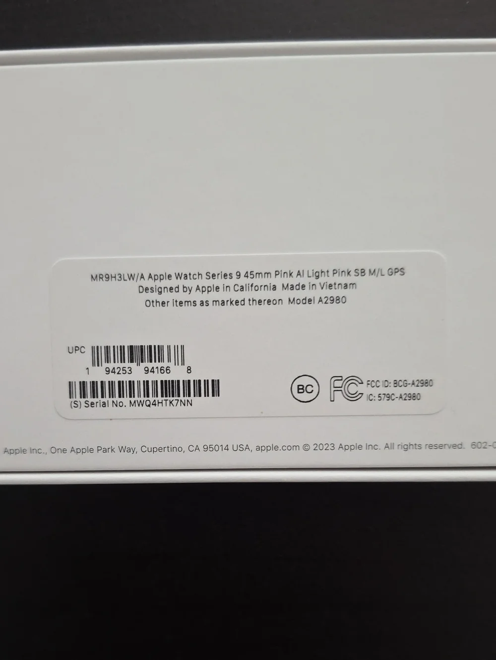 Apple Series 9 Pink Aluminum Case 45mm